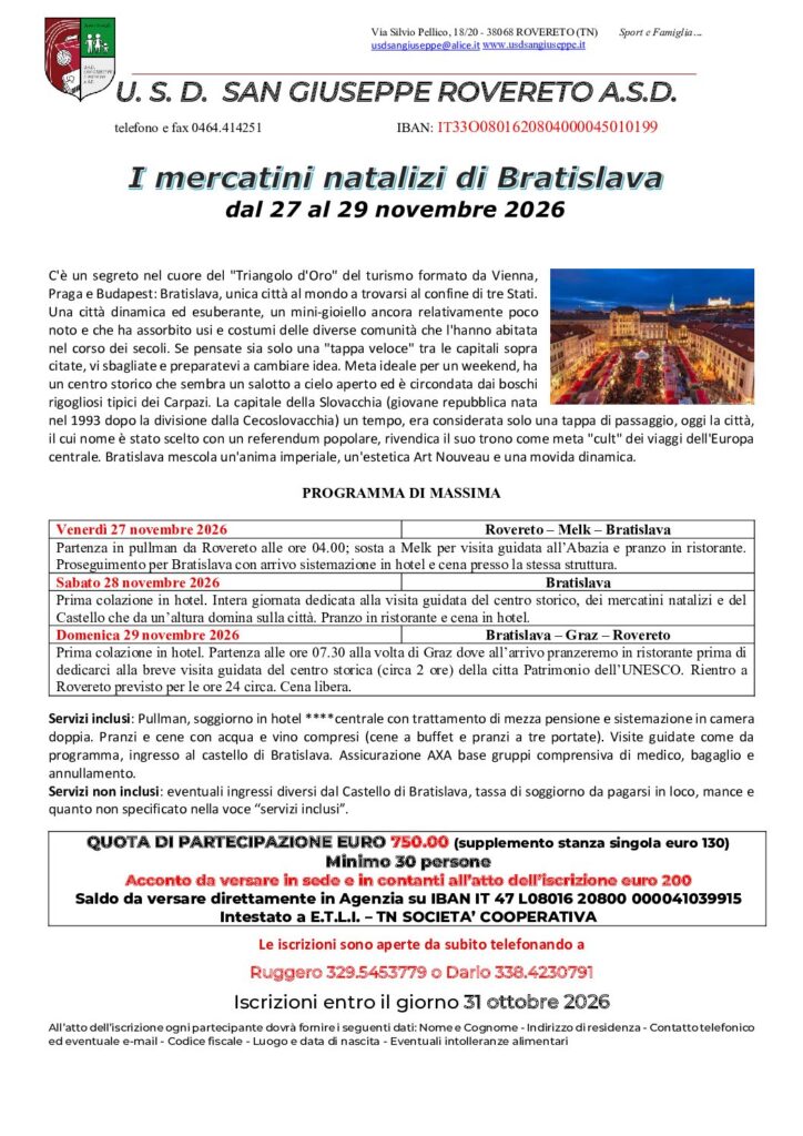 Mercatini natalizi di Bratislava e Graz